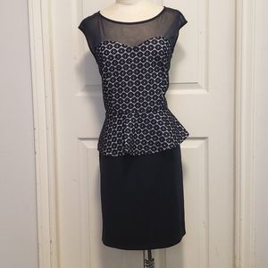 💚3/$60💚 - Enfocus Studio Navy and White Peplum Dress